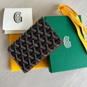 Goyard Grenille Passport Cover in Black & Tan Color